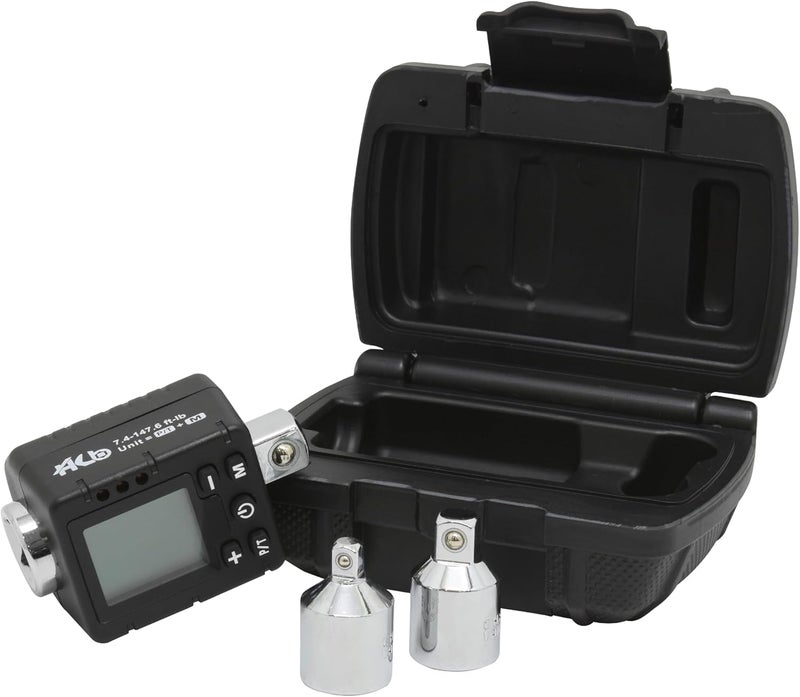 hb+ 3-Piece Digital Torque Adapter Set AAM002-U, 1/2" Drive 7.4–147.6 Ft-lb (10–200Nm), ±2% Accuracy, Peak/Trace Modes, 5 Units, Memory, LED & Buzzer Alerts, Chrome Vanadium Steel, Made in Taiwan - Image 1
